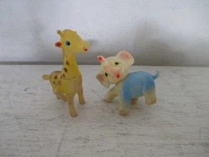 Giocattoli vintage in gomma giraffa ed elefante, senza marchio - Foto 1 di 6
