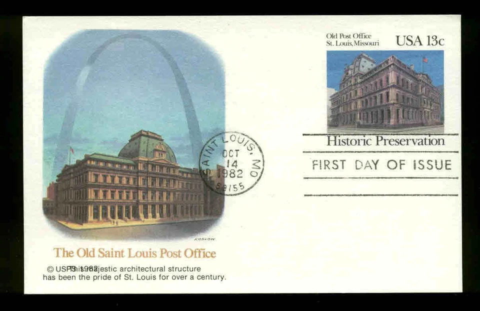 UX97 Old Saint Louis Post Office FDC Saint Louis, MO  Fleetwood Cachet - Image 1 of 1