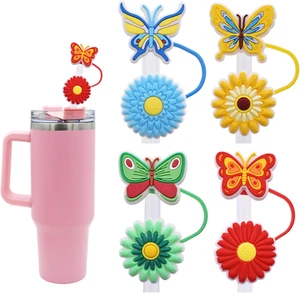 Cup Straw Cover Cap for 30 40 Oz Tumbler Reusable Straw Tips Gift - Picture 1 of 8