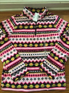 Girls Childrens Place Fleece 1/4 Zip Pullover Sweatshirt XL - 14 Hot Gossip Neon - Picture 1 of 3