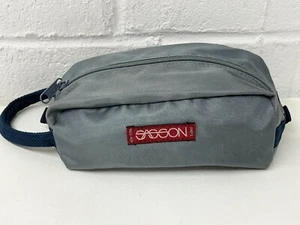 Borsa da viaggio Sasson vintage anni 80 toilette/trucco borsa con cerniera manico grigio/blu - Foto 1 di 11