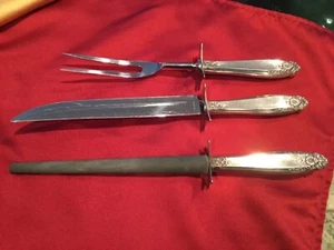 International Sterling Silver Prelude~ 3 Pc Carving Set w/ Sterling Handles - Picture 1 of 12