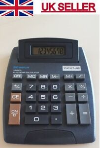 Jumbo Desktop Calculator 8 Digit Large Button School Home Office Battery Powered