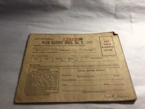 vintage WWII War Ration Book No.3 - Picture 1 of 6