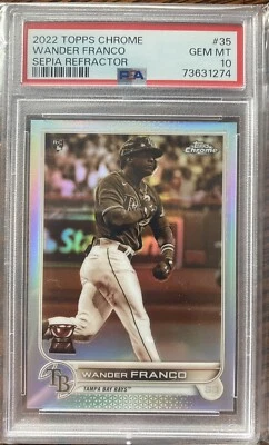 2022 Topps Chrome Wander Franco Rookie Sepia Refractor #35 Rays PSA 10 GEM💎🔥 - Image 1 of 3