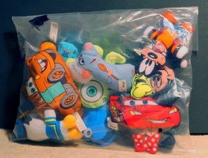 Retro Clean NOS 12 Mini-Disney Plush Characters Toy Story Mickey Mini Goofy Nemo - Picture 1 of 2