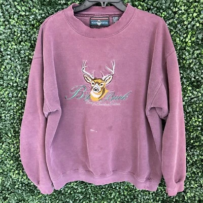 Sudadera de Colección Big Buck Rocky Mountain Cola Blanca Bordada Cuello Redondo Adulto Talla L Foto 1 de 4