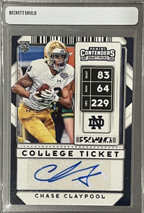 2020 Panini Contenders Football Draft Picks Chase Claypool College Ticket Auto