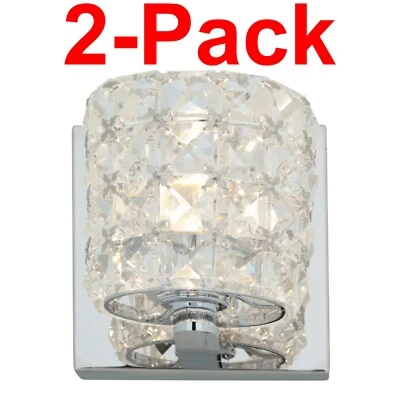 Access Lighting 2-Pack Prizm Crystal 1-Light Chrome Bath Vanity Light Sconce - Image 1 of 2