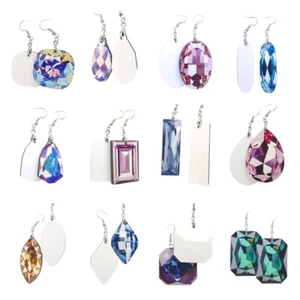 Sublimation Blank Heat Transfer Earrings Various Shapes Pendants with Hooks - Picture 1 of 12