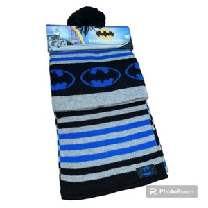 Boys nwt Batman scarf & hat set blue & black - Picture 1 of 6