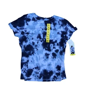 DANSKIN Tie Dye Shirt Women's MEDIUM Blue Short Sleeve Athleisure Gym Top - Picture 1 of 7