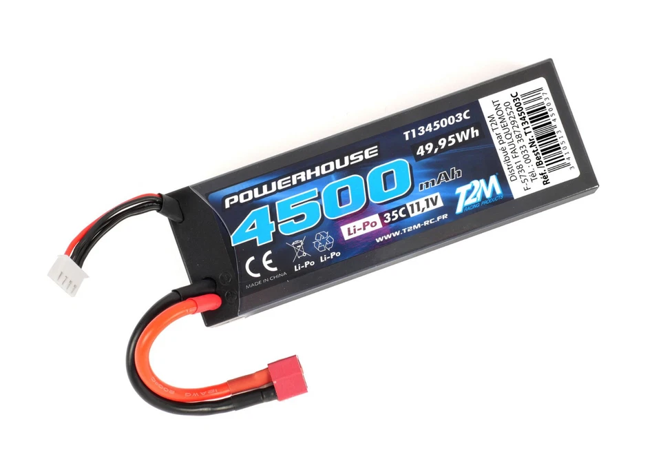 T2M Lipo Akku 3S 11,1V 35C 4500 mAh Din T-Plug Stecker Powerhouse T1345003C - Bild 1 von 1