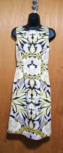 New York & Co Stretch Dress Womens Size Small Midi Lavender Sleeveless Floral - Picture 1 of 10