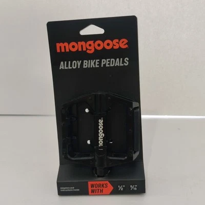 Pedales de bicicleta de aleación Mongoose bicicletas de montaña para adultos con adaptadores de 1/2" y 9/16" Foto 1 de 4