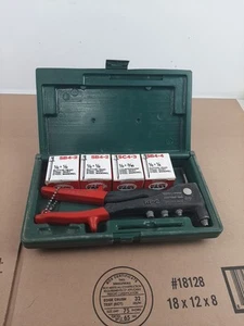 Vintage Marson Rivet Kit Made in USA Klik Fast HP-2 Pop Riveter - Picture 1 of 11