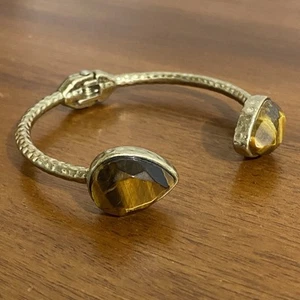 "Brazalete Southwestern ojo de tigre 7"" con bisagra" - Imagen 1 de 8