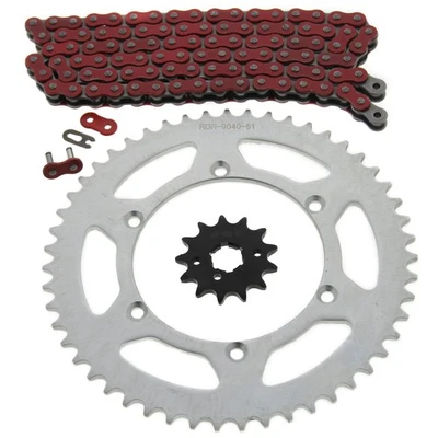 1997-2002 Kawasaki KLX300 KLX 300 corrente vermelha e roda dentada 13/51 110L - Imagem 1 de 4