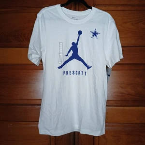 NUEVO CON ETIQUETAS Dallas Cowboys NFL Dak Prescott Nike Camiseta Blanca Azul Marino Jordan - Imagen 1 de 4