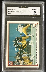 1983 Fleer - Terry Bradshaw/Franco Harris - Steelers #43 Team Action - GMA 8 - Picture 1 of 2
