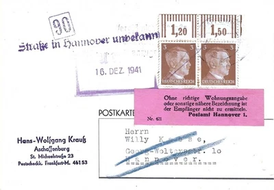 Segunda Guerra Mundial Segunda Guerra Mundial Tercer Reich alemán postal usada 1941 Foto 1 de 2