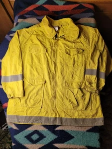 Wildland Firefighter Flame Resistant Jacket Size XXL Yellow PGI Used 90s USA - Picture 1 of 15