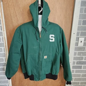 Chaqueta Carhartt Forrada con Edredón Para Hombres L 100963 378 Verde Olmo Michigan State Spartans - Imagen 1 de 12
