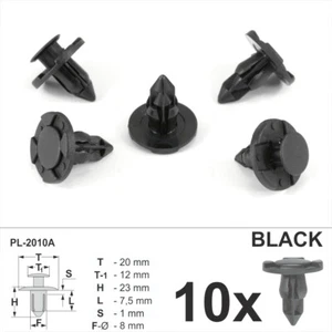 10PCS Fasteners Bonnet Grille Plastic Bumper Trim Rivet Clips Fit Nissan 08- - Foto 1 di 4