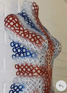 UNION JACK Metal Wall Art Female Torso Front Sculpture Abstract Decor Man Cave - Picture 1 of 7