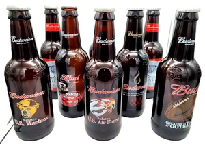 Anheuser Busch Budweiser 1999 64 Oz Bud Racing Military 8 Lot Collectors Bottles - Picture 1 of 16