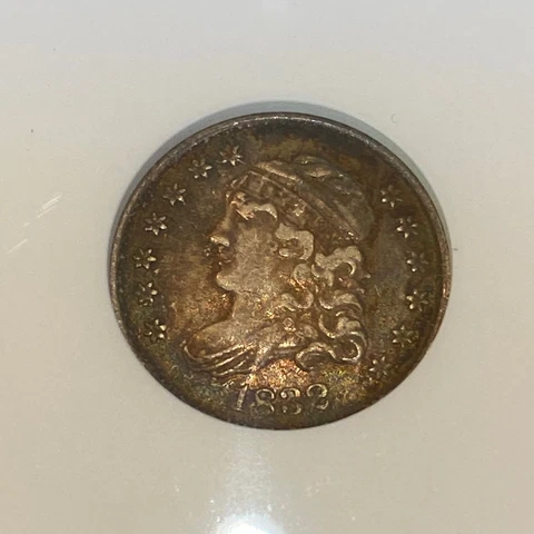 1832 LM-7 half dime H10c 5c old ANACS EF40 Great colors! Cover