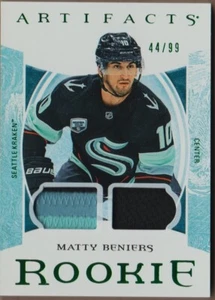 MATTY BENIERS RC 22-23 ARTIFACTS ROOKIE DUAL 3 CL PATCH JERSEY /99 EMERALD # 180 - Picture 1 of 2