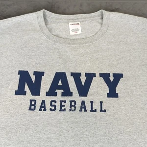 Navy Midshipmen Baseball Shirt Anvil Vintage Gray Short Sleeve Men 2XL XXL - Picture 1 of 9