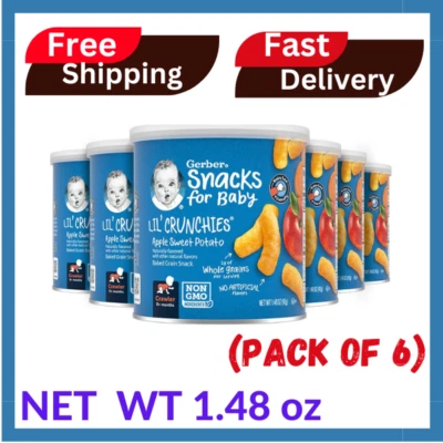 Gerber Lil' Crunchies, batata de manzana, 1,48 onzas (paquete de 6) [ENVÍO GRATUITO] Foto 1 de 4