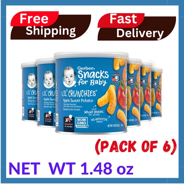 Gerber Lil' Crunchies, batata de manzana, 1,48 onzas (paquete de 6) [ENVÍO GRATUITO] Foto 1 de 4
