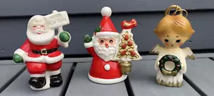 Vintage Keramik Porzellan Weihnachten Weihnachtsmänner + Engel Glocken Napco Japan Beschädigung - Bild 1 von 14