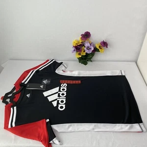 NEW adidas Youth 2-pack Performance Tee, Black&Red, Size M10/12,NWT - Picture 1 of 6