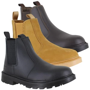 Botas de seguridad al tobillo Chelsea clásicas para hombre injertadores para distribuidor tallas 7 a 15 - Imagen 1 de 9