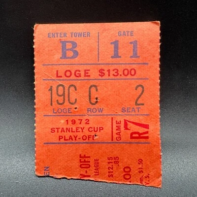 1972 STANLEY CUP FINALS GM 4 TICKET STUB NY RANGERS VS. BOSTON BRUINS *BOBBY ORR - Image 1 of 2