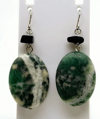 E001 Natural Sodalite blue Stone gemstone Teardrop wire dangle fashion Earrings - Image 1 of 4