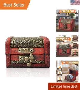 Elegant 3.15" Wooden Jewelry Box with Hinged Lid - Perfect Gift Treasure Chest - Picture 1 of 12