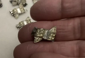 925 Sterling Silver Vintage 3 Strand Box Clasp Rhinestones 2 For $24.00 - Picture 1 of 7