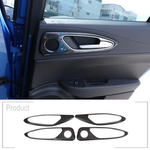 ABS Fiber Inner Door Handle Frame Decorative Trim For Alfa Romeo Giulia 17-2020 - Picture 1 of 6