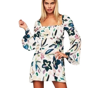 Stone cold fox Size 0 Silk Mini Dress white hopper Floral - Picture 1 of 11