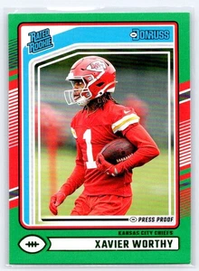2024 Donruss #398 Xavier Worthy Press Proof Green - Bild 1 von 2