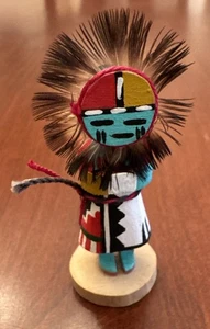 Hopi “Sun God” Mini Wooden Kachina Signed “LM”, 2.25” Southwestern Art - Picture 1 of 9
