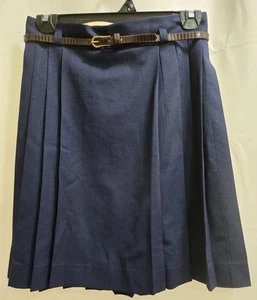 Gonna donna vintage blu plissettata con cintura di Easy Pieces taglia 8 - Foto 1 di 8