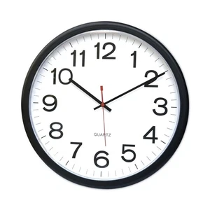 Universal 11381 13.5" Round Indoor/Outdoor Wall Clock - Black Case New - Picture 1 of 7