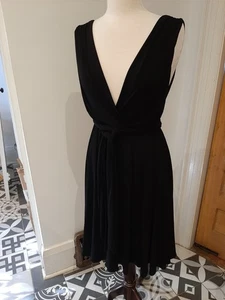 RAR Vintage LIDA BADAY perfektes "kleines schwarzes Kleid MED. DEEP V - Bild 1 von 6