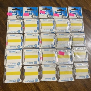 100% NYLON Polyamid Cord Griffin Beading Stringing Thread No 2 Lot Of 20-Yellow - Picture 1 of 2